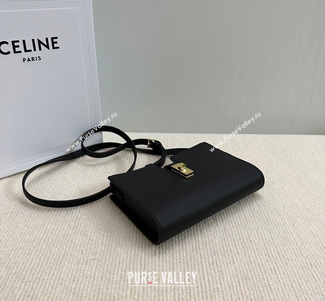 Celine 16 Mini Bag in Calfskin Leather Black 2026 100443 (BL-260411058)