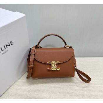 Celine Teen Nino Bag in Grained Supple Calfskin Tan Brown 2026 118113 (BL-260411008)