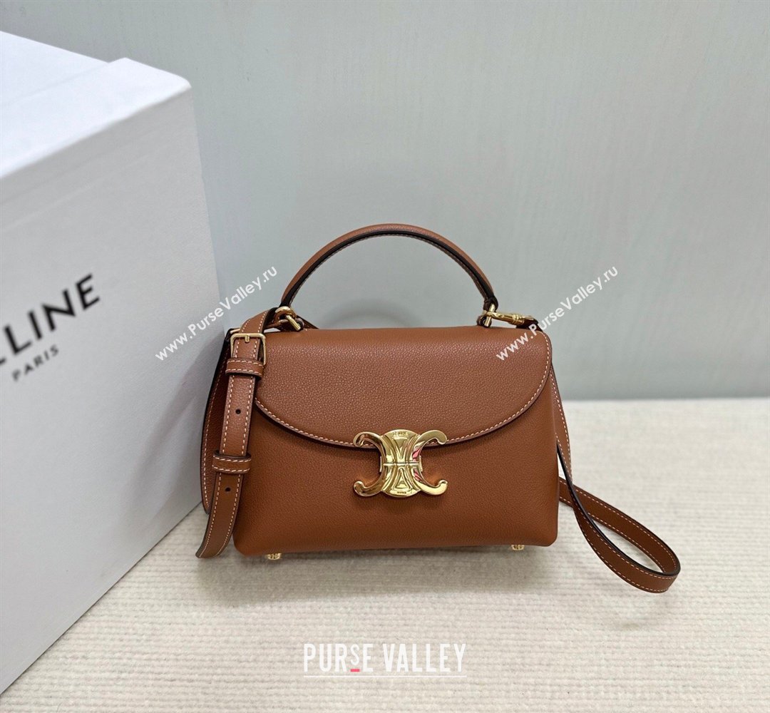 Celine Teen Nino Bag in Grained Supple Calfskin Tan Brown 2026 118113 (BL-260411008)