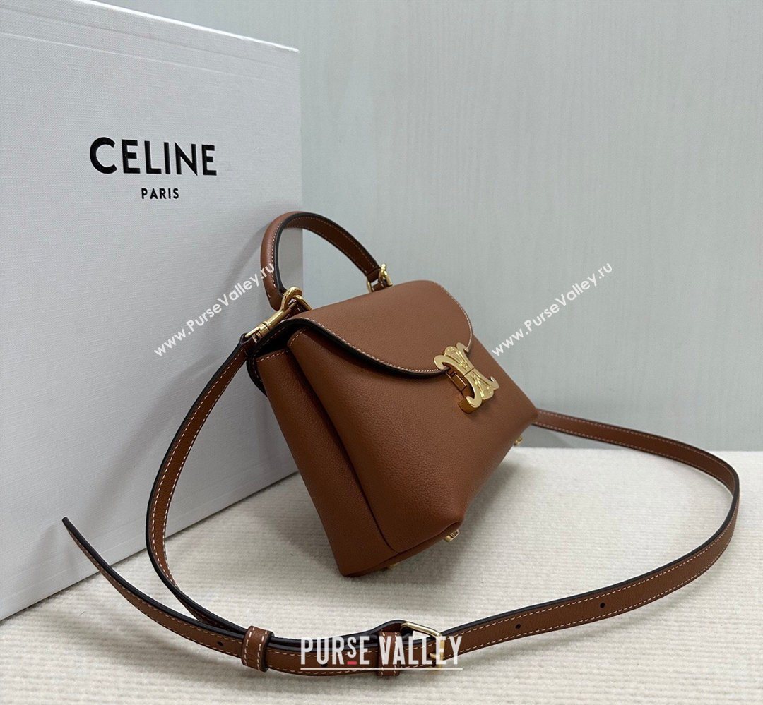 Celine Teen Nino Bag in Grained Supple Calfskin Tan Brown 2026 118113 (BL-260411008)