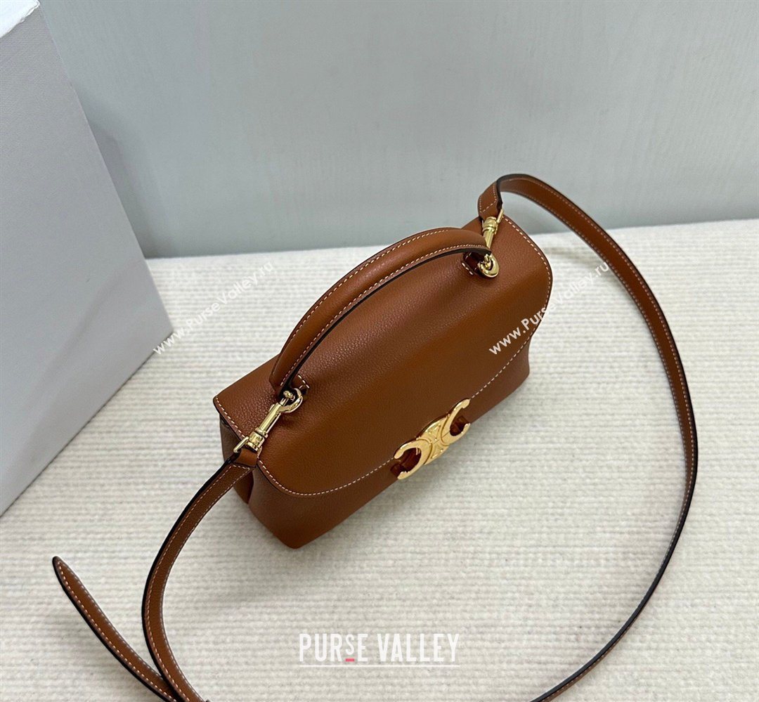 Celine Teen Nino Bag in Grained Supple Calfskin Tan Brown 2026 118113 (BL-260411008)