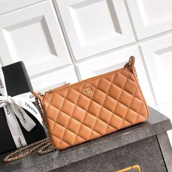 Chanel Grained Calfskin Hobo Bag Clay Brown 2025 CH081101 (yezi-2508110093)