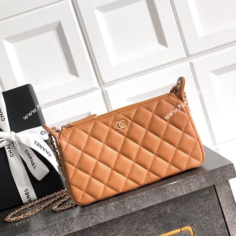 Chanel Grained Calfskin Hobo Bag Clay Brown 2025 CH081101 (yezi-2508110093)