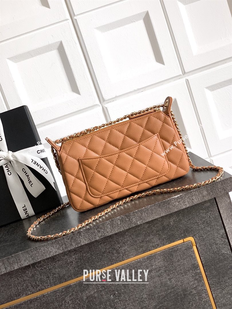 Chanel Grained Calfskin Hobo Bag Clay Brown 2025 CH081101 (yezi-2508110093)