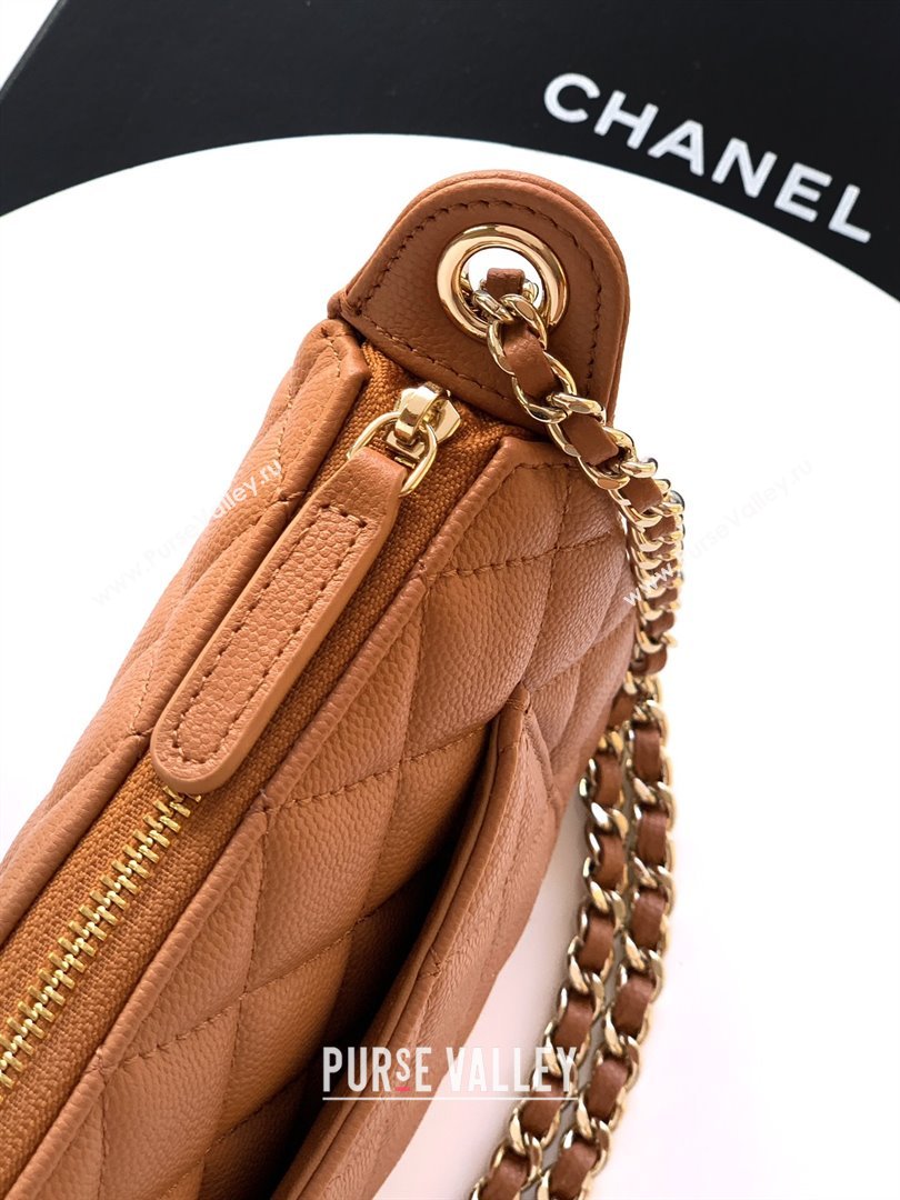 Chanel Grained Calfskin Hobo Bag Clay Brown 2025 CH081101 (yezi-2508110093)