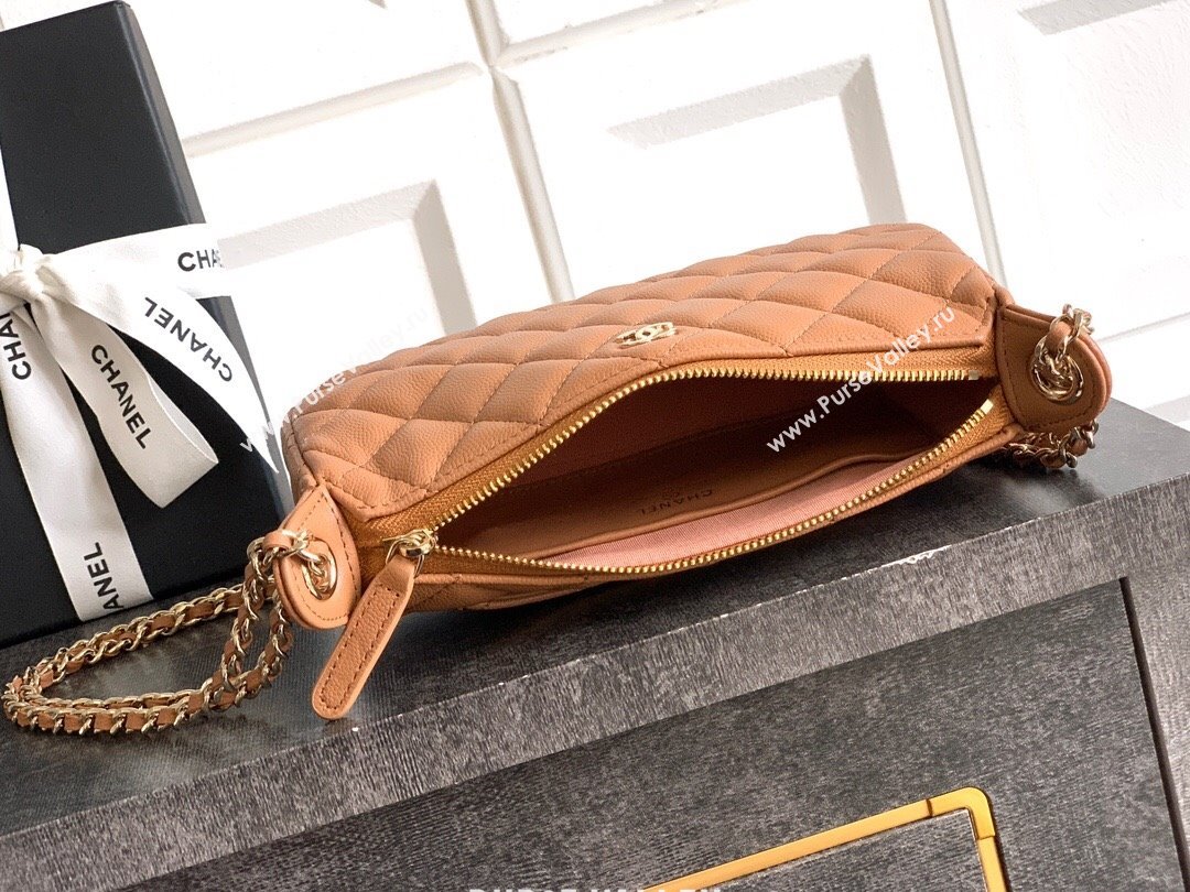 Chanel Grained Calfskin Hobo Bag Clay Brown 2025 CH081101 (yezi-2508110093)