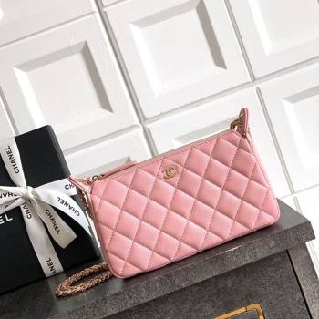Chanel Grained Calfskin Hobo Bag Pink 2025 CH081101 (yezi-2508110092)