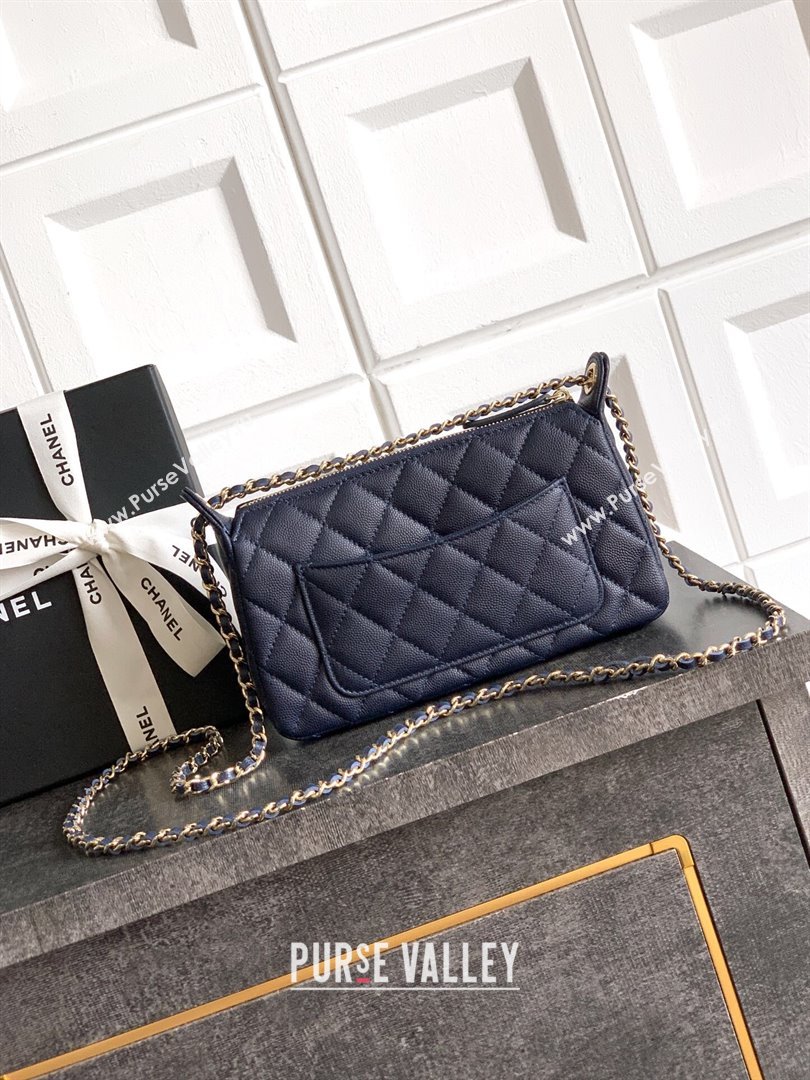Chanel Grained Calfskin Hobo Bag Dark Blue 2025 CH081101 (yezi-2508110094)