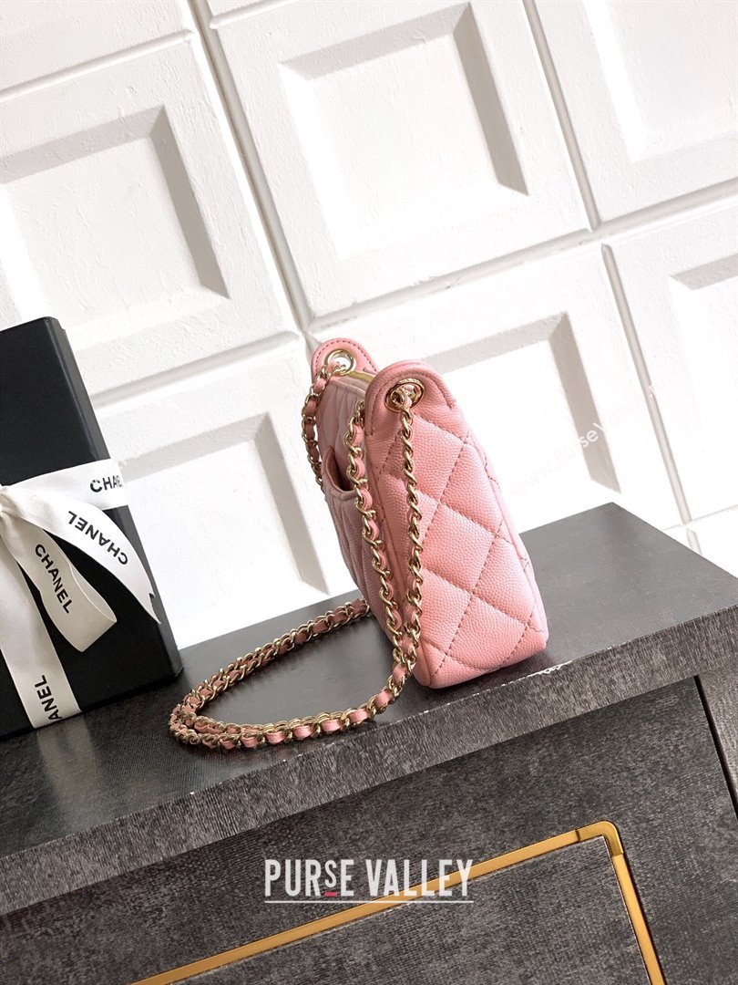Chanel Grained Calfskin Hobo Bag Pink 2025 CH081101 (yezi-2508110092)
