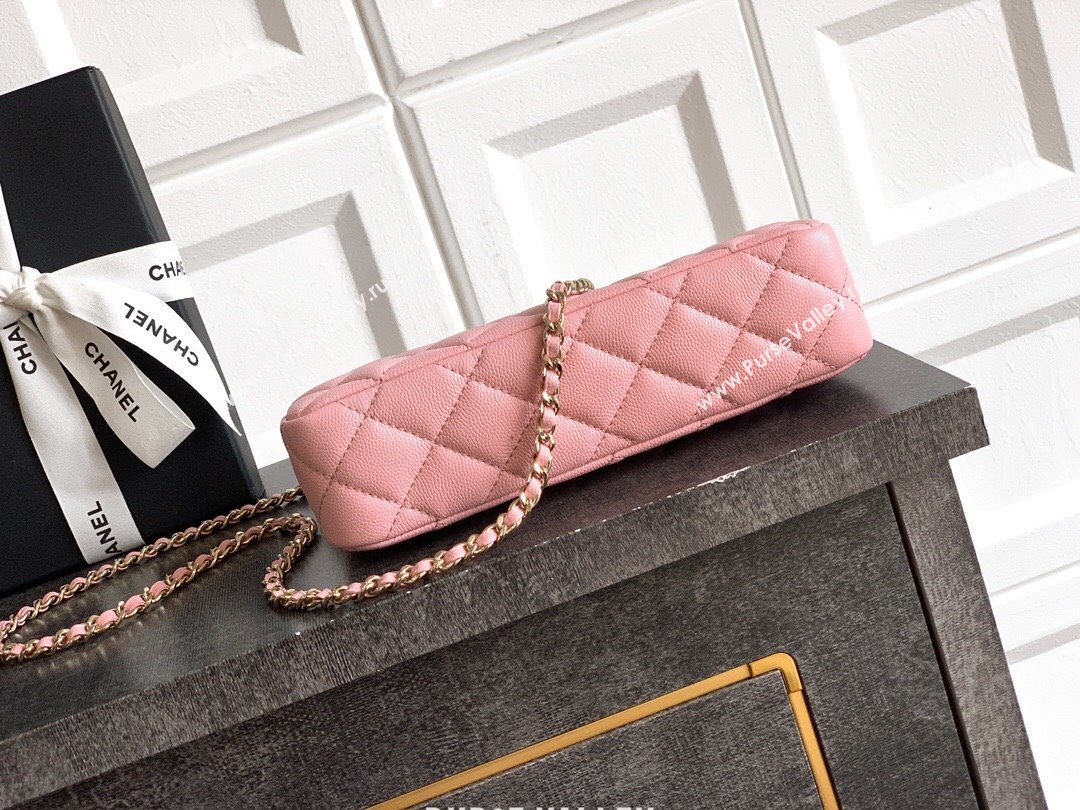 Chanel Grained Calfskin Hobo Bag Pink 2025 CH081101 (yezi-2508110092)
