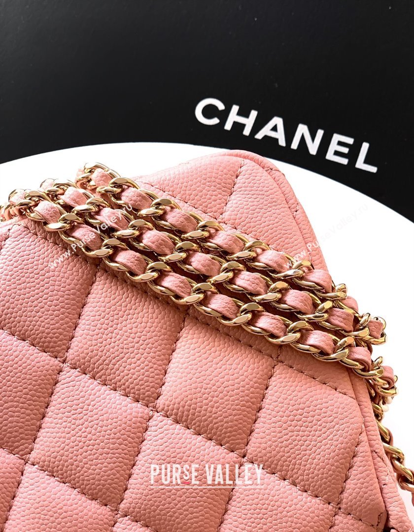 Chanel Grained Calfskin Hobo Bag Pink 2025 CH081101 (yezi-2508110092)