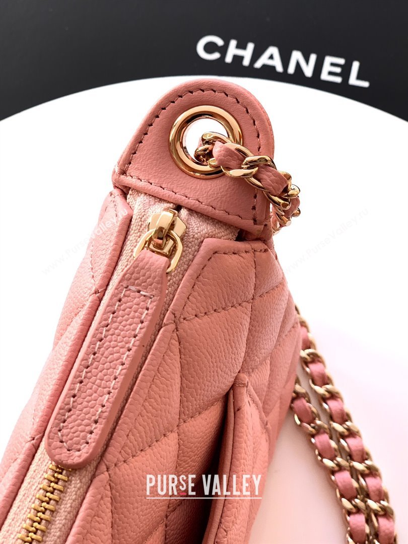 Chanel Grained Calfskin Hobo Bag Pink 2025 CH081101 (yezi-2508110092)