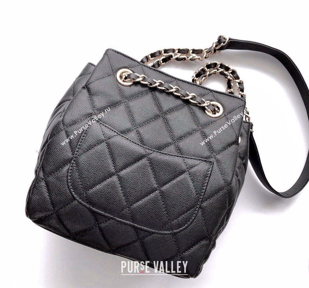 Chanel Duma Grained Calfskin Pocket Bucket Bag AS2808 Black 2021 (YD-21112535)