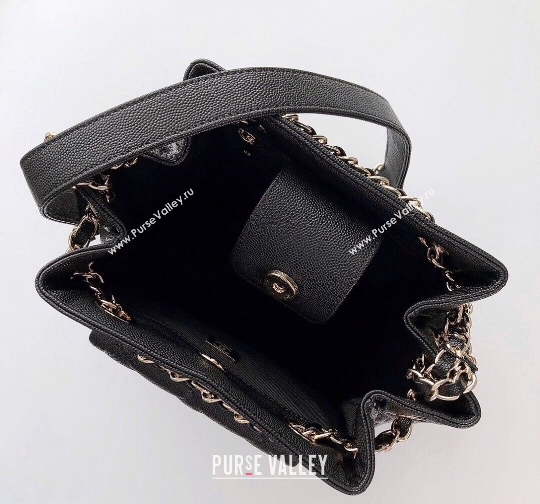 Chanel Duma Grained Calfskin Pocket Bucket Bag AS2808 Black 2021 (YD-21112535)