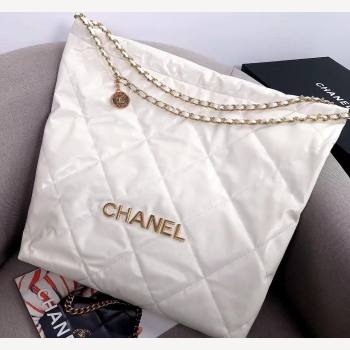 Chanel Waxy Calfskin Large Shopping Bag White/Gold 2021  (YD-21112509)