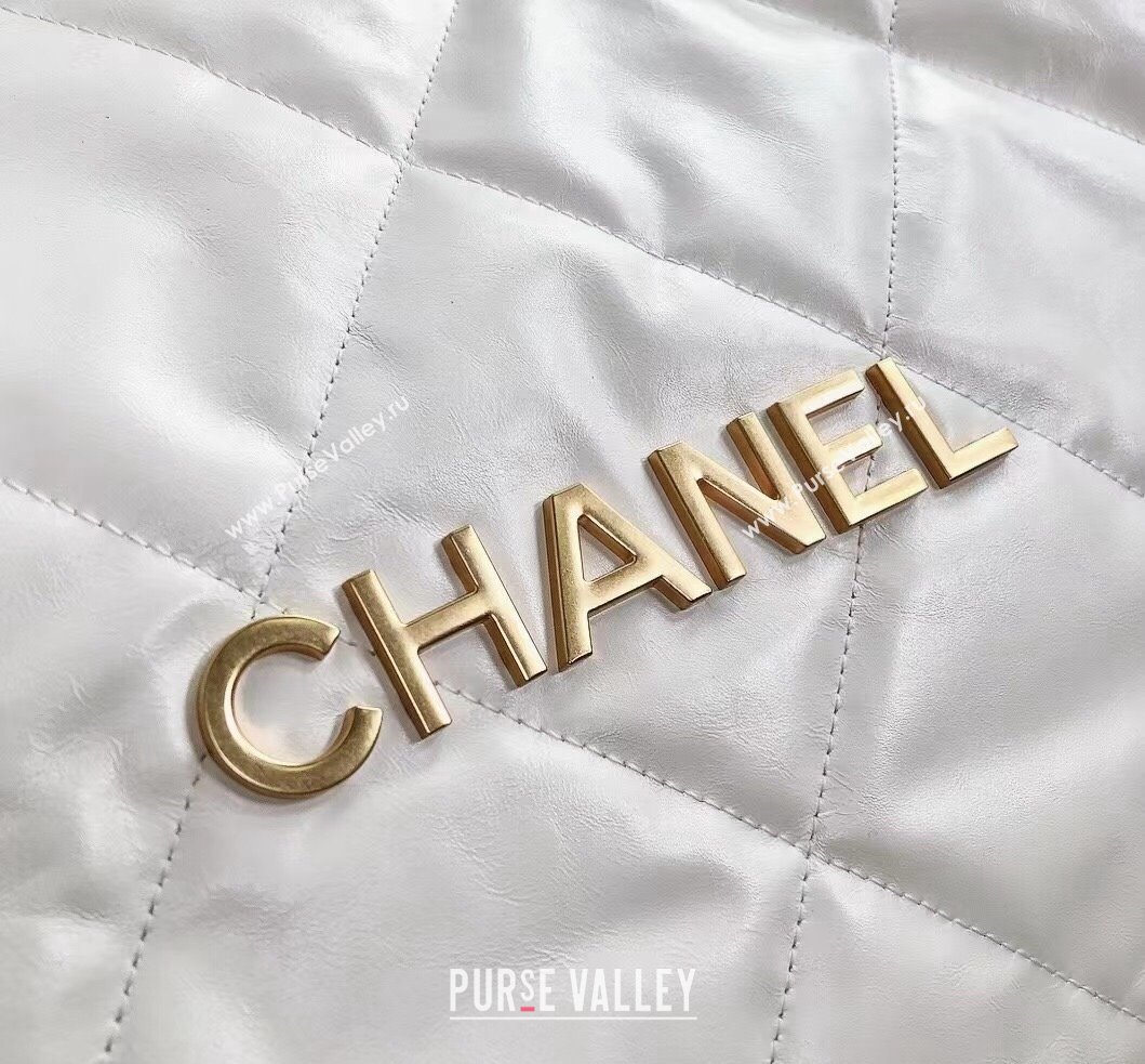 Chanel Waxy Calfskin Large Shopping Bag White/Gold 2021  (YD-21112509)