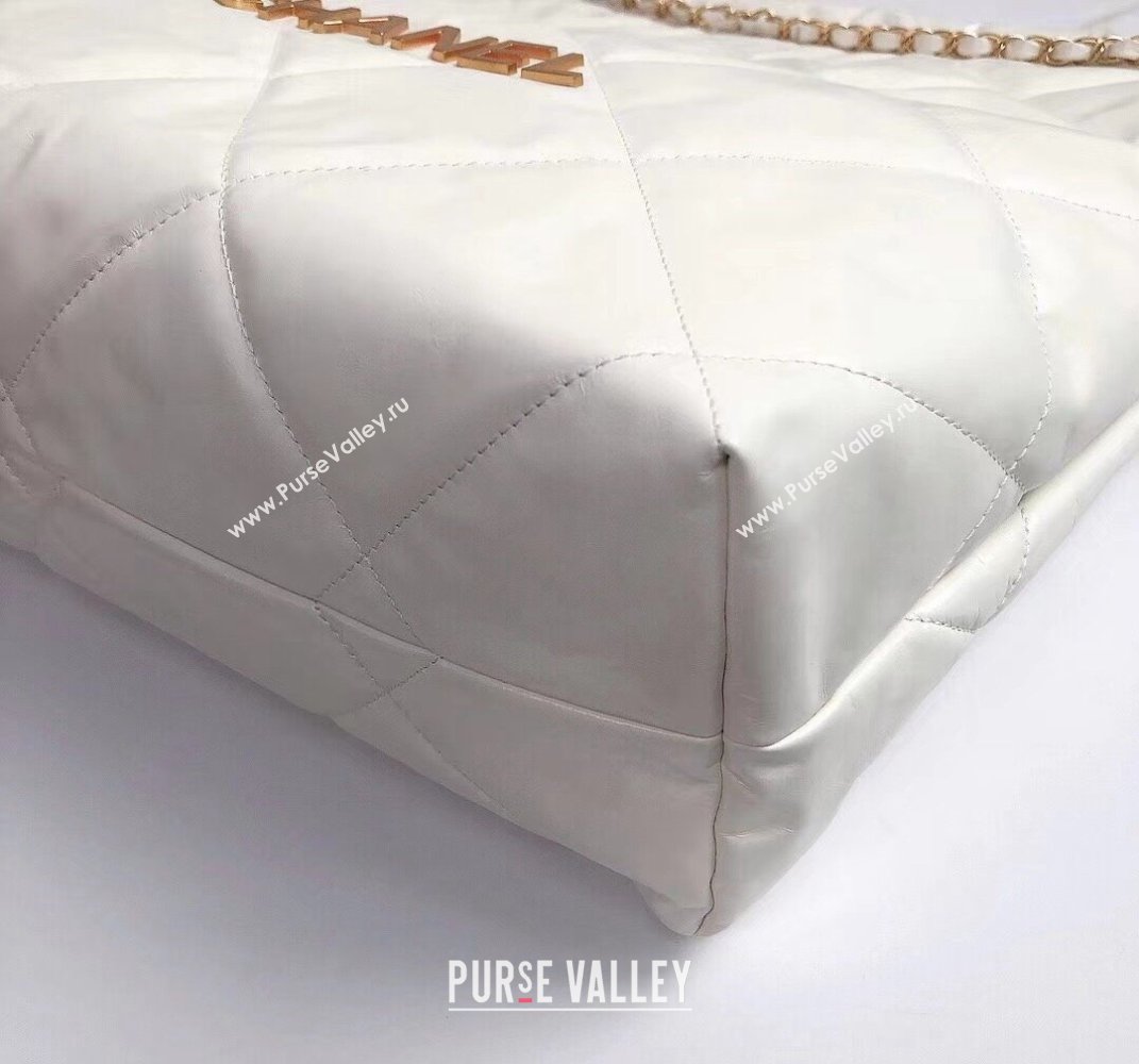 Chanel Waxy Calfskin Large Shopping Bag White/Gold 2021  (YD-21112509)