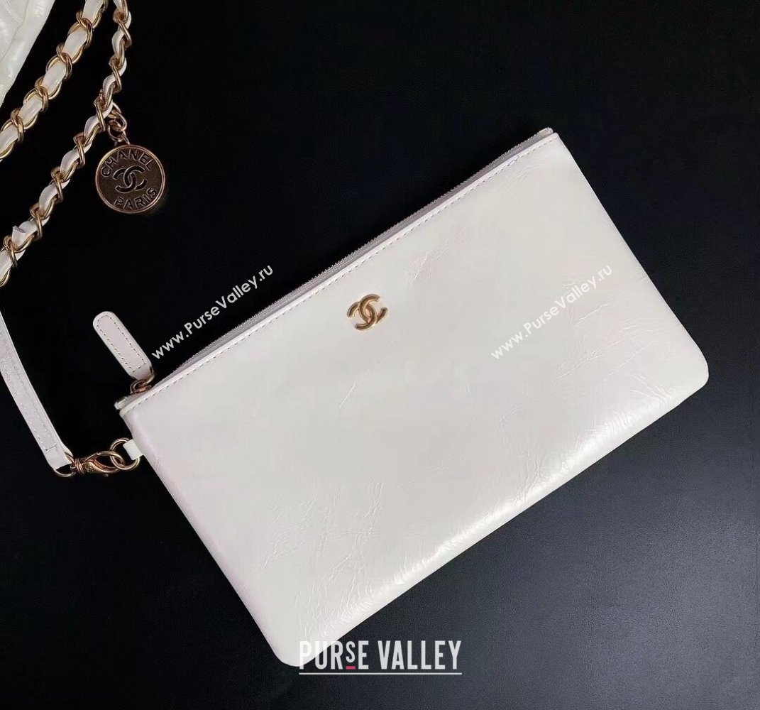 Chanel Waxy Calfskin Large Shopping Bag White/Gold 2021  (YD-21112509)