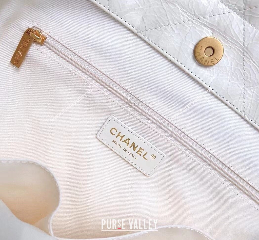 Chanel Waxy Calfskin Large Shopping Bag White/Gold 2021  (YD-21112509)