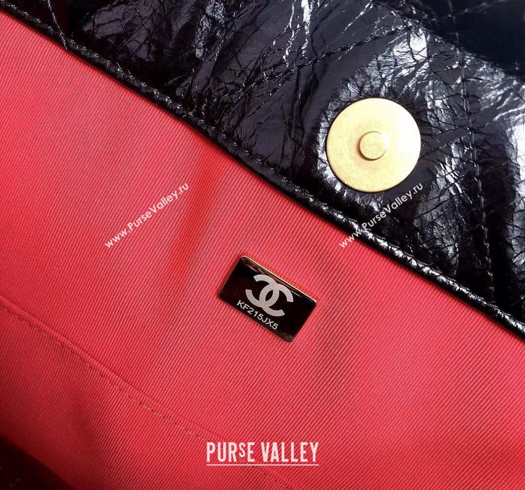 Chanel Waxy Calfskin Large Shopping Bag Black/Gold 2021  (YD-21112510)