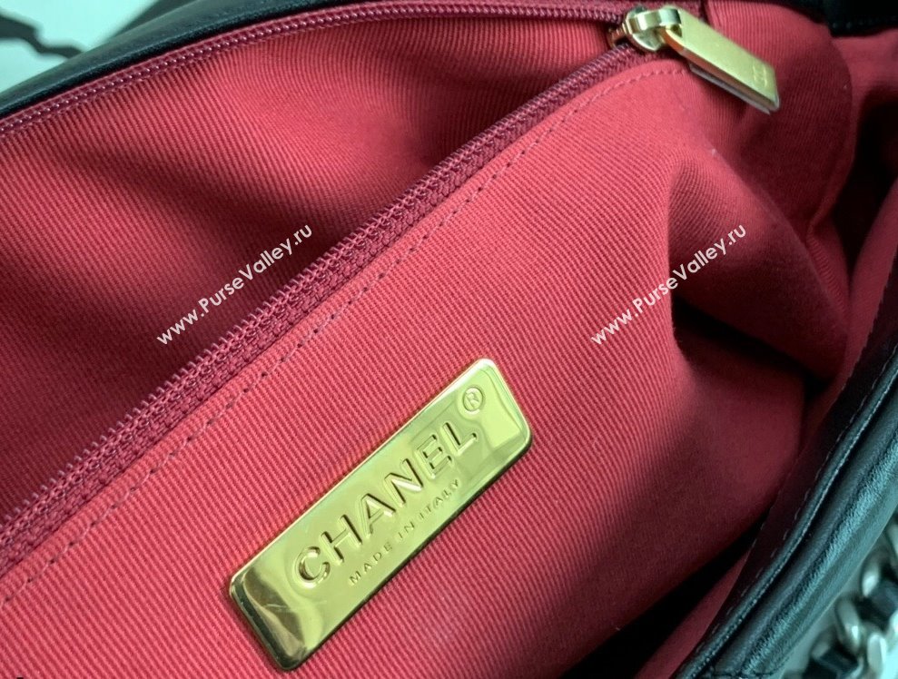 Chanel 19 Lambskin Large 30cm Flap Bag AS1161 Black/Silver 2021 (JY-21112602)