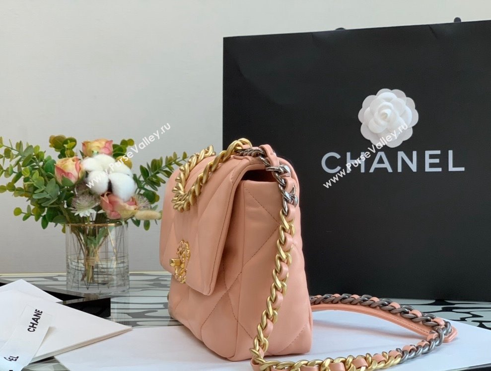 Chanel 19 Lambskin Small 26cm Flap Bag AS1160 Orange Pink 2021 (JY-21112604)