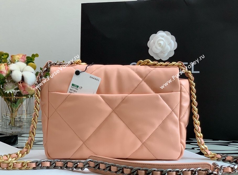 Chanel 19 Lambskin Small 26cm Flap Bag AS1160 Orange Pink 2021 (JY-21112604)