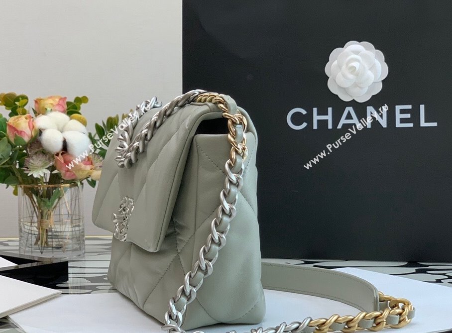 Chanel 19 Lambskin Small 26cm Flap Bag AS1160 Light Gray 2021 (JY-21112603)