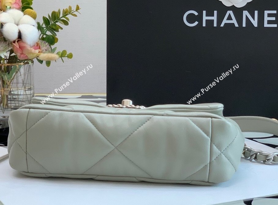 Chanel 19 Lambskin Small 26cm Flap Bag AS1160 Light Gray 2021 (JY-21112603)