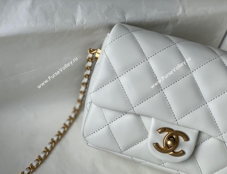 Chanel Lambskin Mini Flap Bag AS2855 White 2021 (SM-21123025)