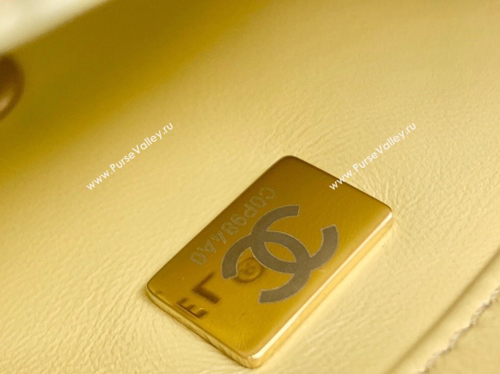 Chanel Lambskin & Enamel Small Flap Bag AS3112 Yellow 2022 (XING-22031402)