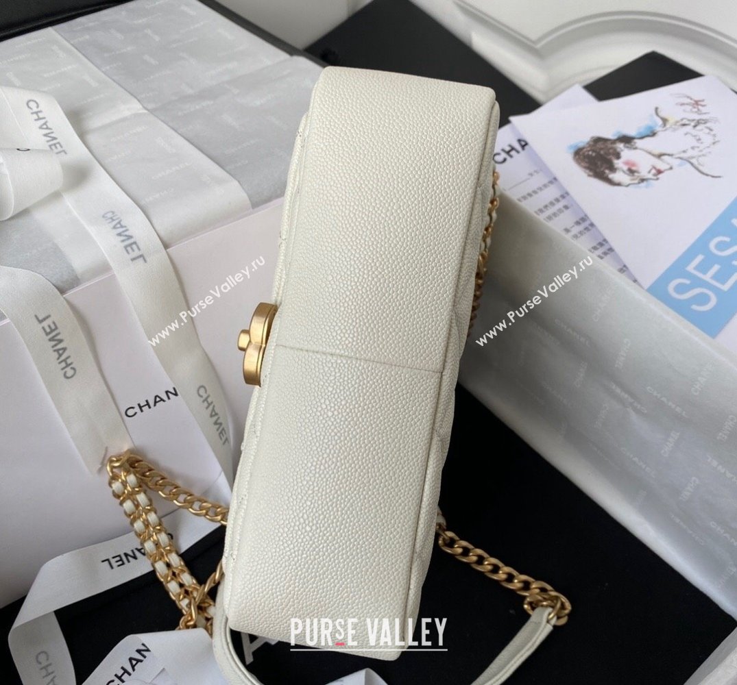 Chanel Grained Calfskin Flap Bag with Double Chain White 2022 (SSZ-22031428)