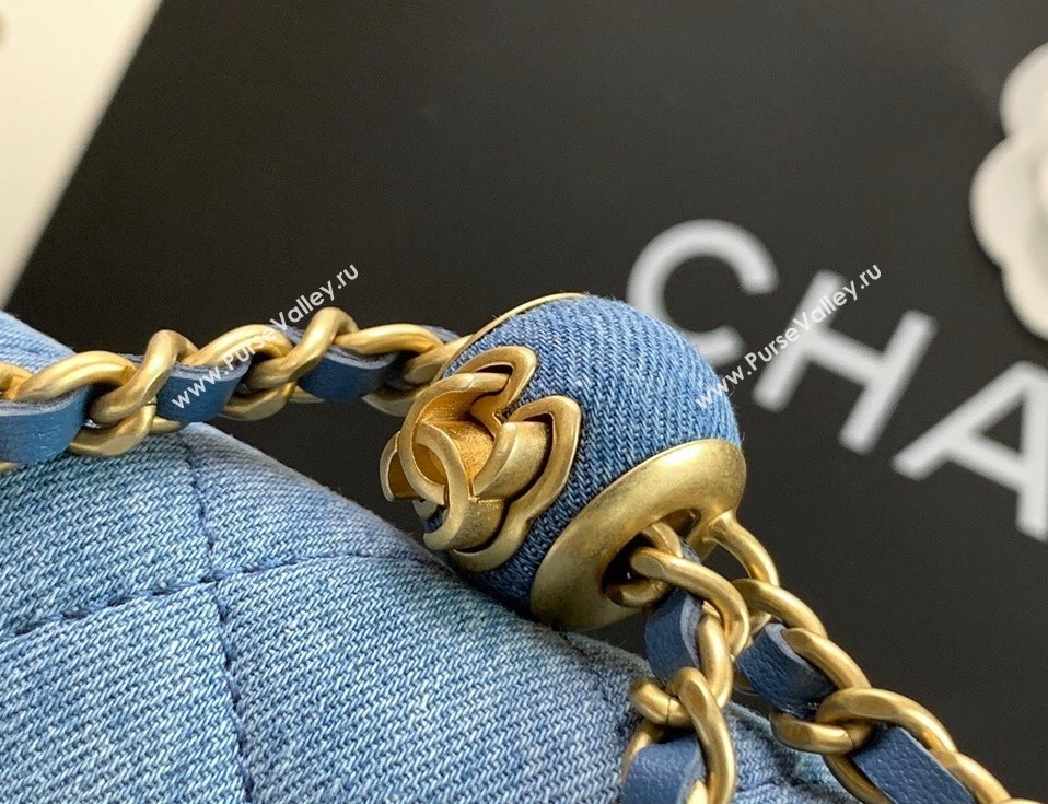 Chanel Denim Wallet on Chain WOC with Ball AP1450 Light Blue 2022 27 (JY-22010427)