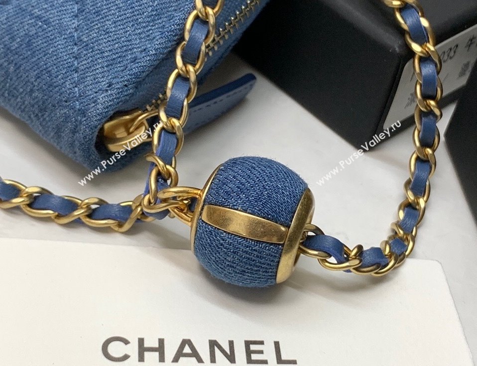 Chanel Denim Clutch with Chain and Ball AP2462 Dark Blue 2022 (JY-22010438)