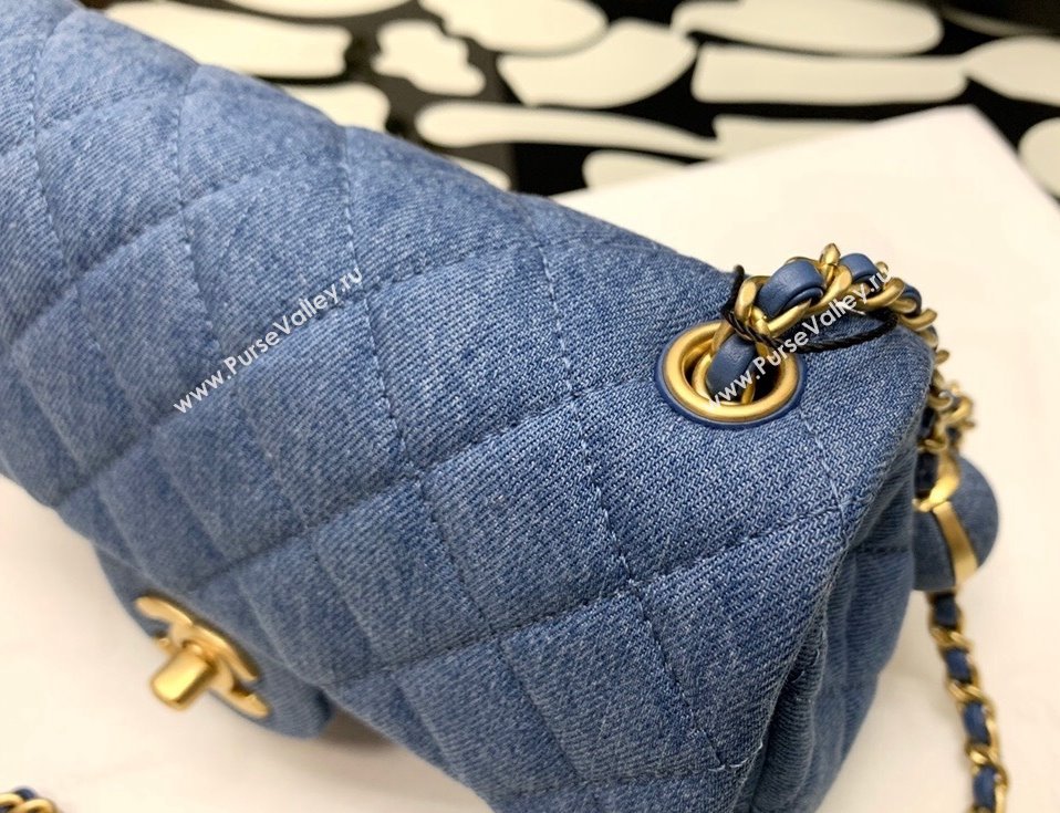 Chanel Denim Mini Flap Bag with Ball AS1787 Dark Blue 2022 34 (JY-22010434)