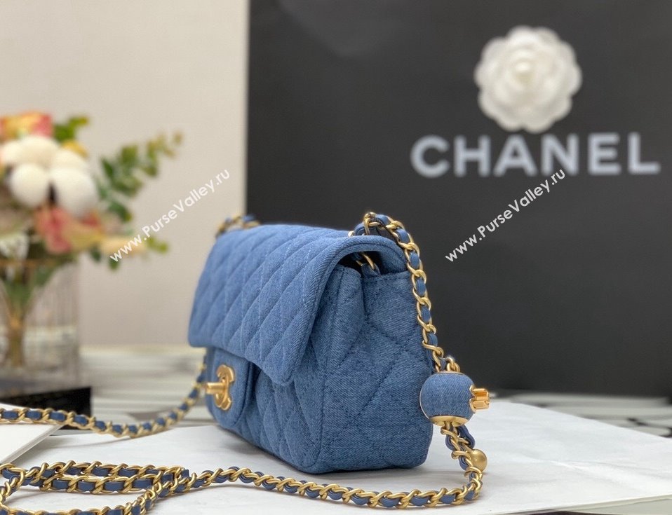 Chanel Denim Mini Flap Bag with Ball AS1787 Dark Blue 2022 34 (JY-22010434)