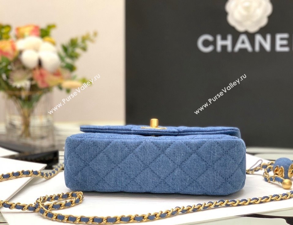 Chanel Denim Mini Flap Bag with Ball AS1787 Dark Blue 2022 34 (JY-22010434)