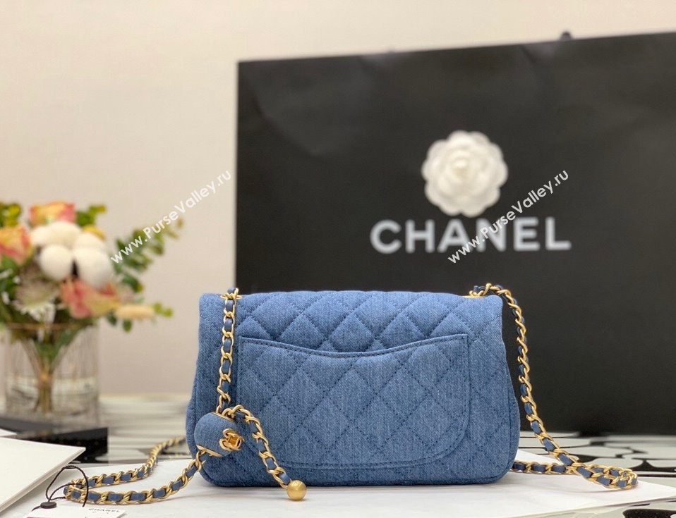 Chanel Denim Mini Flap Bag with Ball AS1787 Dark Blue 2022 34 (JY-22010434)