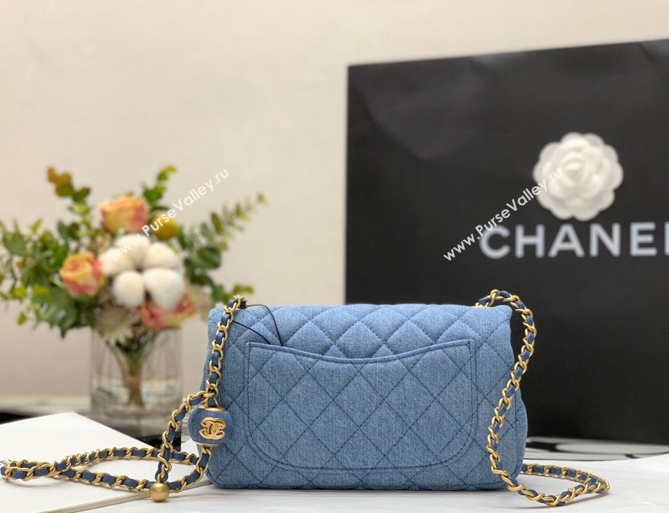 Chanel Denim Mini Flap Bag with Ball AS1787 Light Blue 2022 33 (JY-22010433)