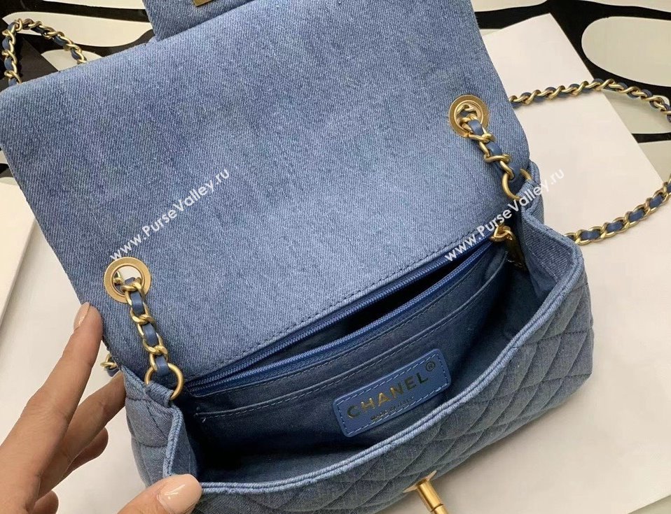 Chanel Denim Mini Flap Bag with Ball AS1787 Light Blue 2022 33 (JY-22010433)