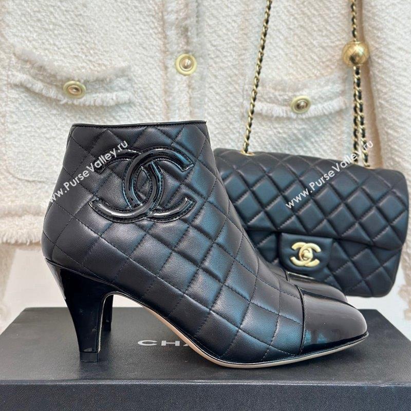 Chanel Quilted Lambskin Heel Ankle Boots 7cm All Black 2023 CH09041 (MD-230904042)