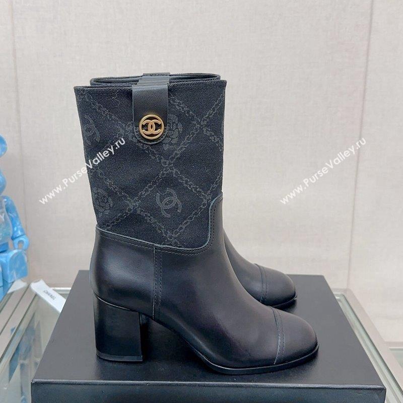 Chanel Calfskin Denim Heel Ankle Boots Black 2023 CH09042 (MD-230904043)