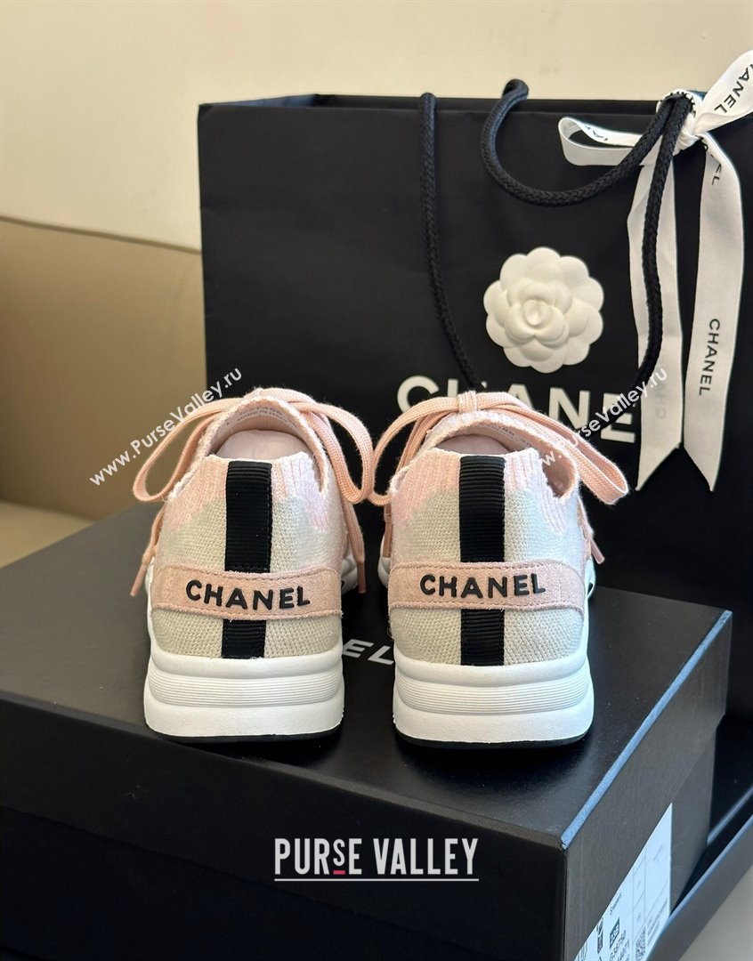 Chanel Knit Suede Sneakers G38750 Pink 2023 CH091112 (KL-23091143)