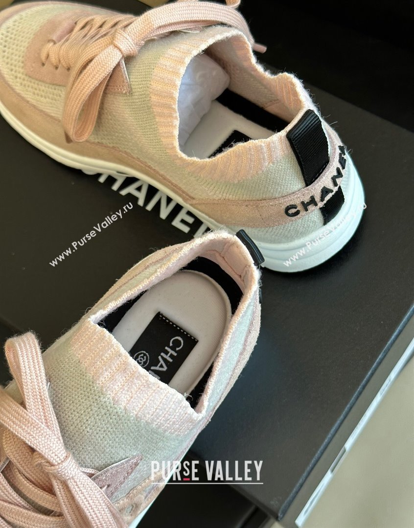 Chanel Knit Suede Sneakers G38750 Pink 2023 CH091112 (KL-23091143)