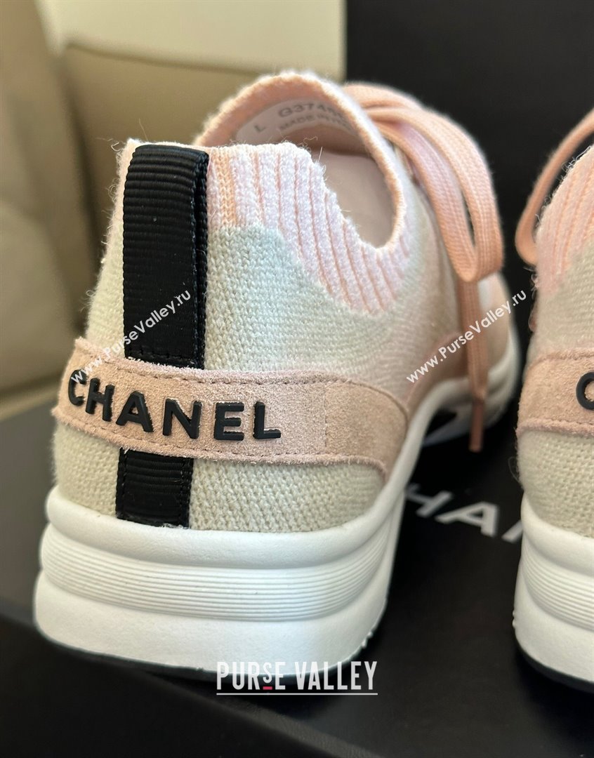 Chanel Knit Suede Sneakers G38750 Pink 2023 CH091112 (KL-23091143)