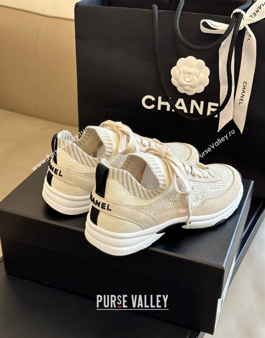 Chanel Knit Suede Sneakers G38750 Beige 2023 CH091112 (KL-23091144)