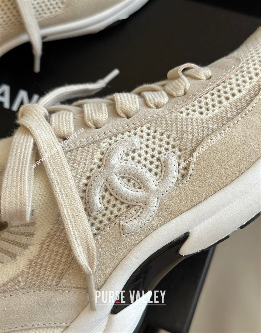 Chanel Knit Suede Sneakers G38750 Beige 2023 CH091112 (KL-23091144)