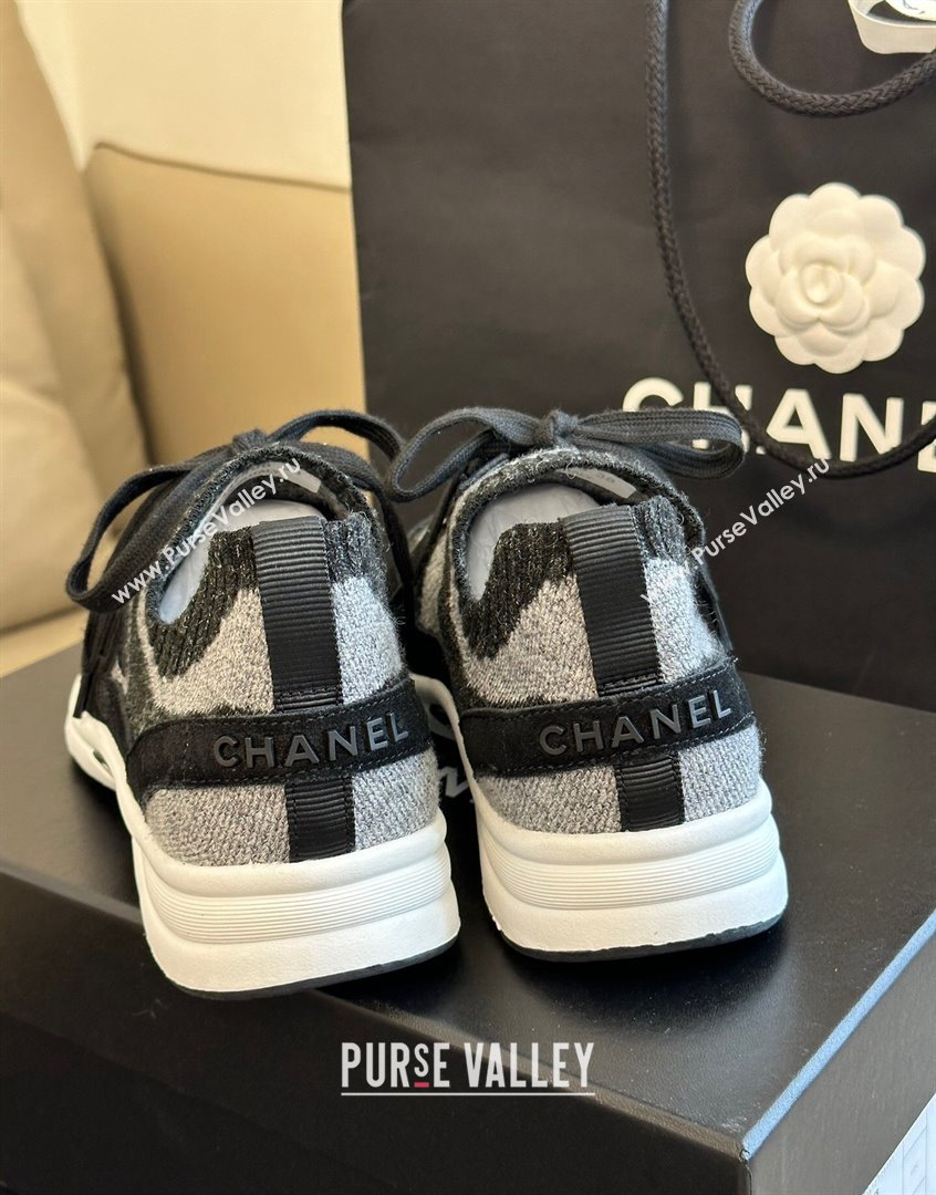 Chanel Knit Suede Sneakers G38750 Black 2023 CH091112 (KL-23091145)