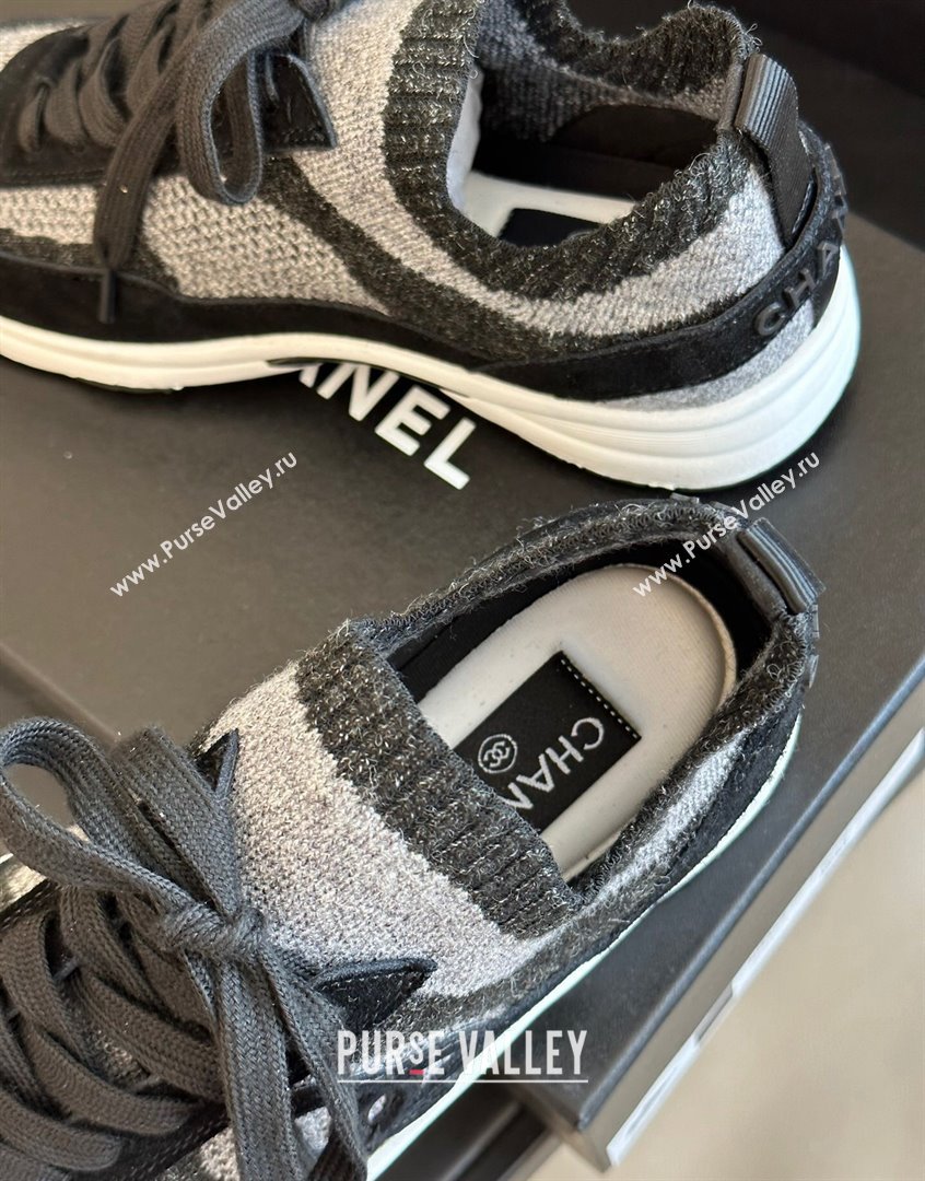 Chanel Knit Suede Sneakers G38750 Black 2023 CH091112 (KL-23091145)