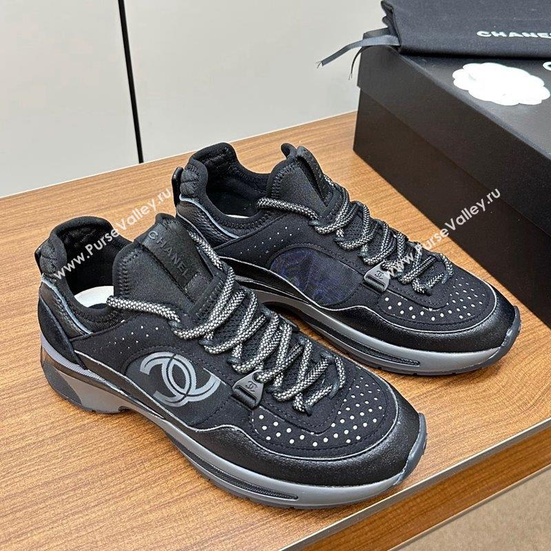 Chanel Suede Fabric Sneakers Black 2023 0719 (MD-23091112)